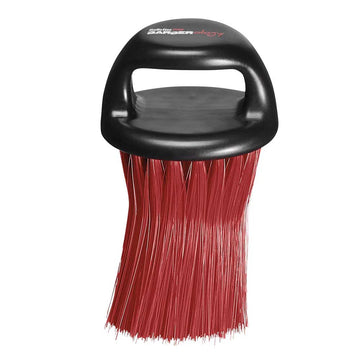 Babyliss PRO Barberology Neck Duster Long Bristle Knuckle Brush - Red | Perfect for Fade Clean Up & Grooming