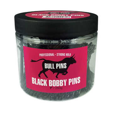 Bull Pins Black 2-inch Bobby Pins – 250g | Heavy Duty Professional Hairpins