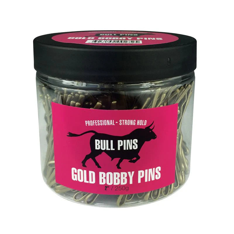 Bull Pins Gold 2inch Bobby Pins – 250g Heavy Duty Professional Hair Pins