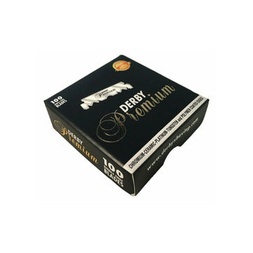 Derby Premium Professional Single Edge Razor Blades - 100 Pack, Swedish Steel, Chromium-Coated for Smooth Shave