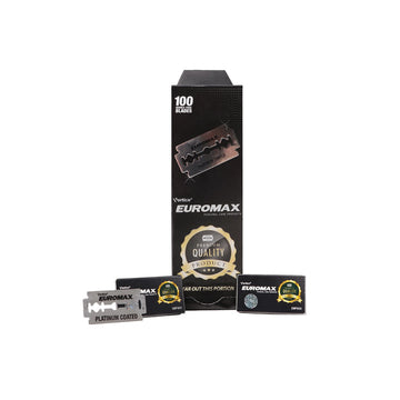 Euromax Platinum Coated Double Edge Razor Blades 100 - Premium Smooth Shave for Men & Women