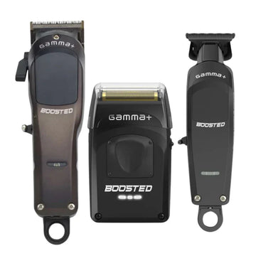 Gamma Plus Boosted Trio Kit – Professional Modular Clipper, Trimmer & Finishing Shaver with Customizable Skins & Long Battery Life
