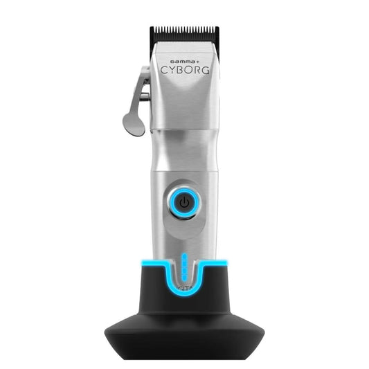 Gamma Plus Cyborg Clipper - Heavy Duty Metal Body, 7500 RPM Digital Motor, Rechargeable Battery, Precision Blades for Smooth Performance