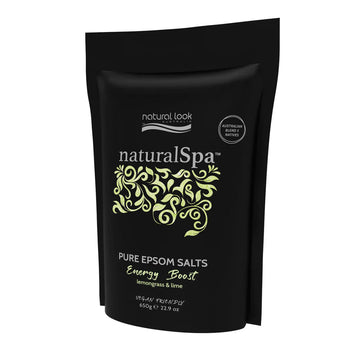 Natural Spa Energy Boost Pure Epsom Salts with Lemongrass & Lime Extract – 650g for Muscle Relaxation & Skin Hydration