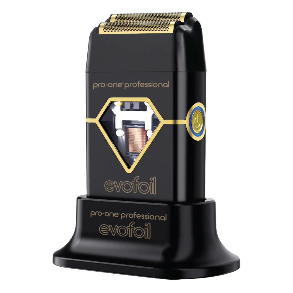 Pro-One Evofoil Cordless Shaver - High-Speed 13,000 RPM, Gold Titanium Foils, 120-Minute Run-Time