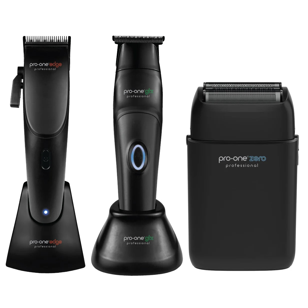 Pro-One Trio Kit – Professional Cordless Clipper, Trimmer & Shaver Set | 120-Min Run Time, High-Speed Motors, DLC Stainless Steel Blades