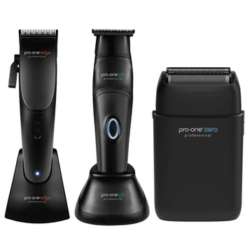 Pro-One Trio Kit – Professional Cordless Clipper, Trimmer & Shaver Set | 120-Min Run Time, High-Speed Motors, DLC Stainless Steel Blades