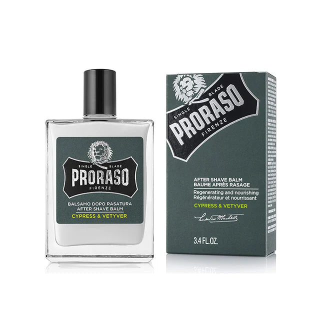Proraso Cypress & Vetyver Aftershave Balm - 100ml | Hydrating & Soothing Post-Shave Balm