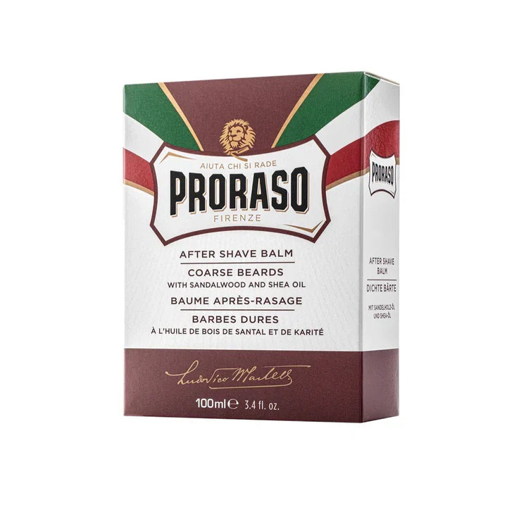 Proraso Sandalwood & Shea Butter Aftershave Balm - 100ml | Hydrating & Nourishing Aftershave for Dry Skin