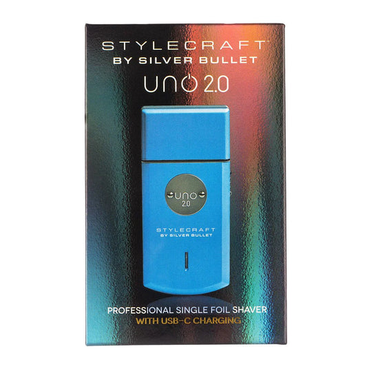 Stylecraft By Silver Bullet UNO 2.0 Shaver - Blue | Powerful, Compact & Hypoallergenic Foil Shaver