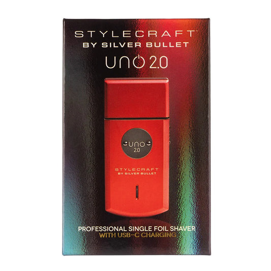 Stylecraft By Silver Bullet UNO 2.0 Shaver - Red | Pocket-Sized Foil Shaver with 9,000RPM Motor