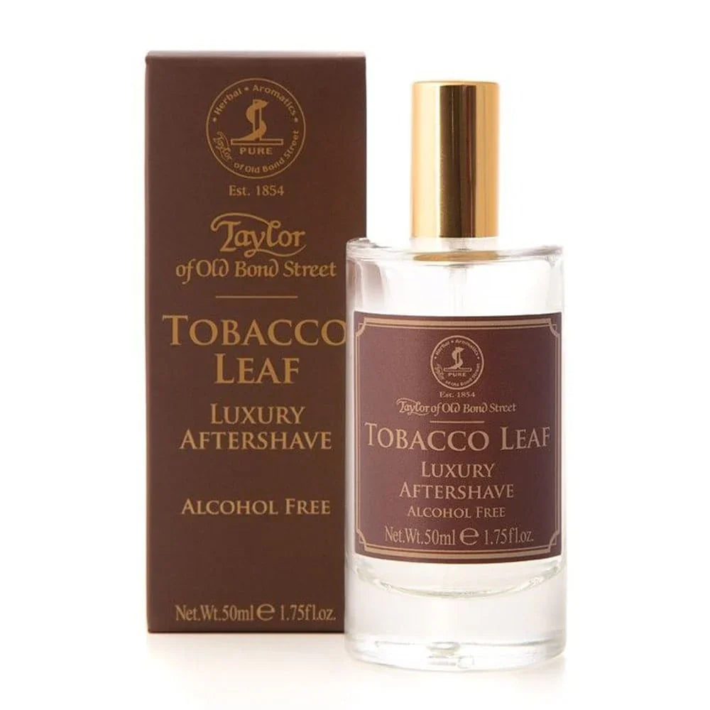 Taylor of Old Bond Street Tobacco Leaf Aftershave Lotion - 50ml | Alcohol-Free & Refreshing Fragrance