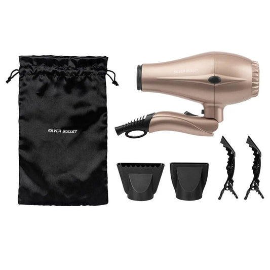 Silver Bullet Hi Flyer Foldable Travel Hair Dryer – 1800W Dual Voltage Compact Dryer for On-the-Go Styling