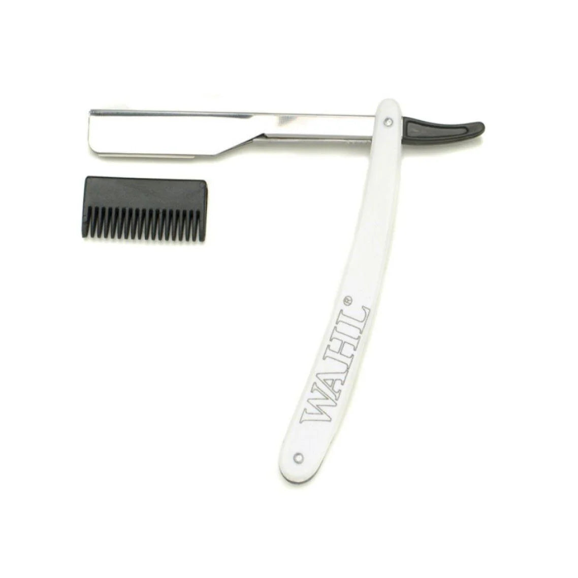 Wahl Folding Hair Razor - White | Replaceable Blade Cut Throat Razor with Sliding Blade Holder