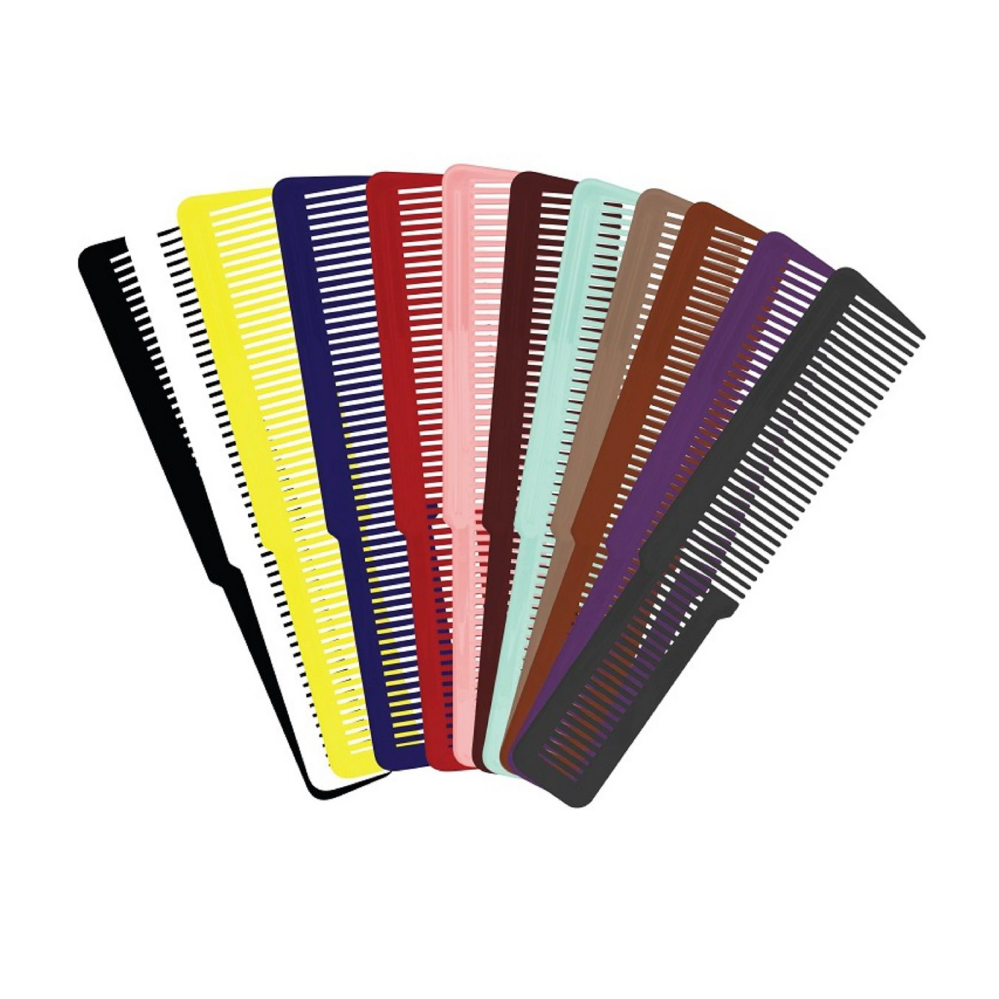 Wahl Professional Assorted Coloured Styling Combs - 12 Pack - Durable & Vibrant Hair Combs for Stylists