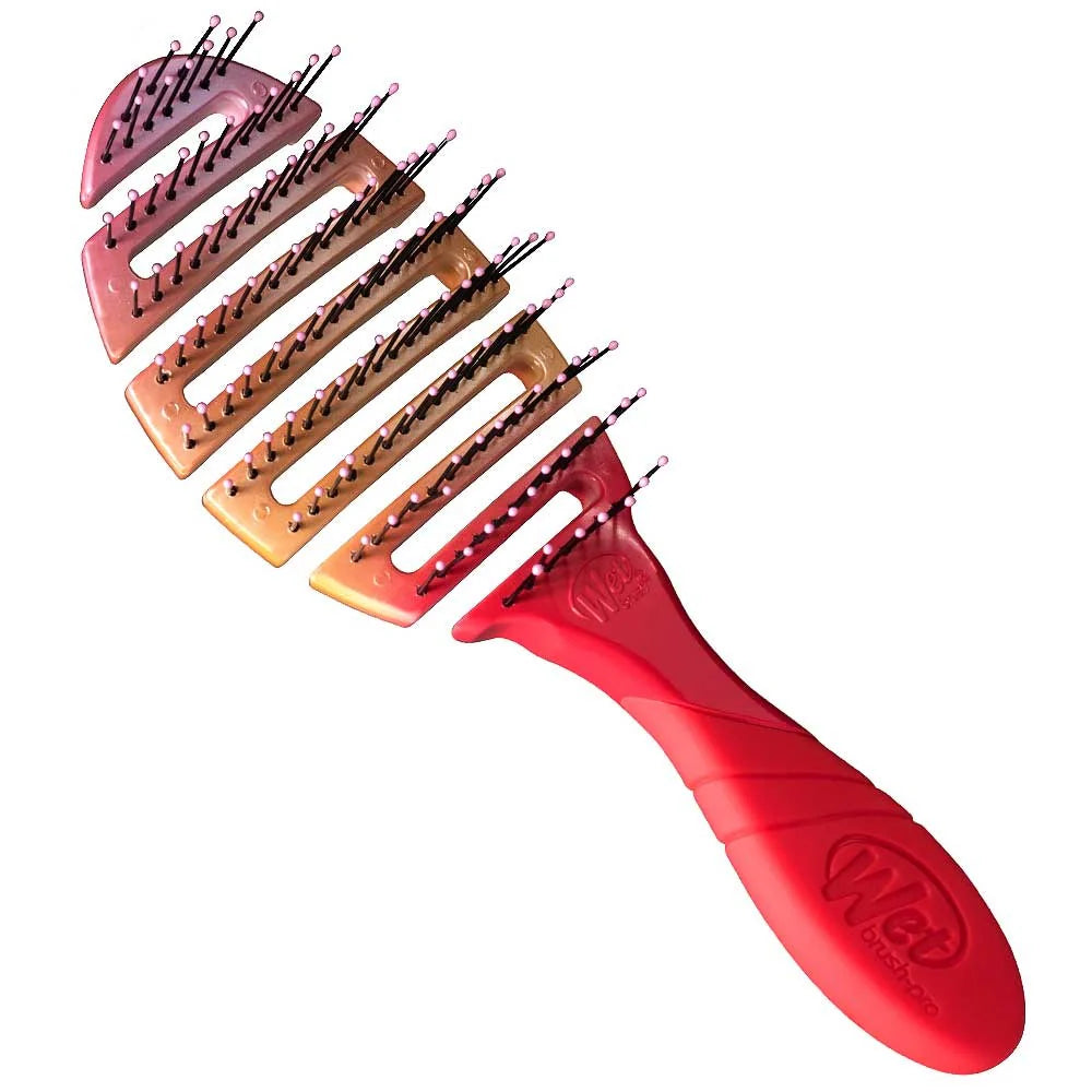 Wet Brush Pro Flex Dry Detangler - Coral Ombre | Speed Up Blow-Drying & Detangle Effortlessly